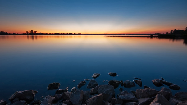 Lake view at sunset