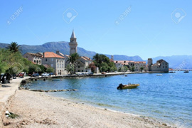 View of Croatian harbour town