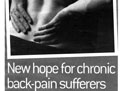'New hope for chronic back pain sufferers' (Irish Independent, Health and Living, 1st Sept 2008)