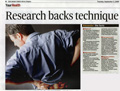 'Research backs technique' (Irish Times HealthPlus, 2nd Sept 2008)